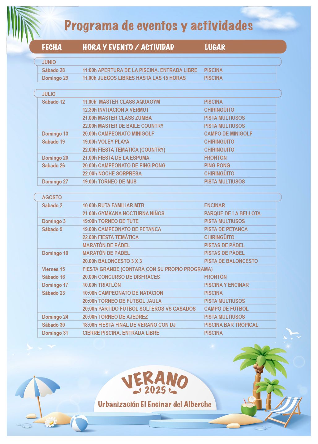 actividades verano 2025